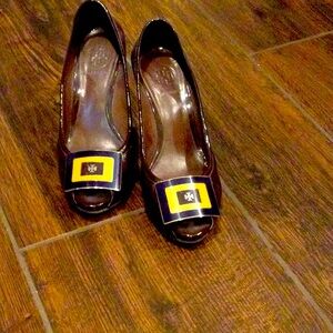 Tory Burch Brown patient wedge heel